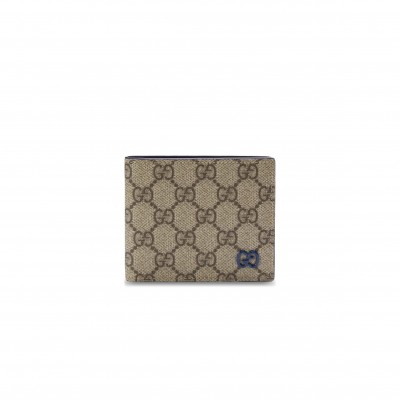GUCCI BLUE INTERIOR GG BI-FOLD WALLET 768243 (21*9cm)
